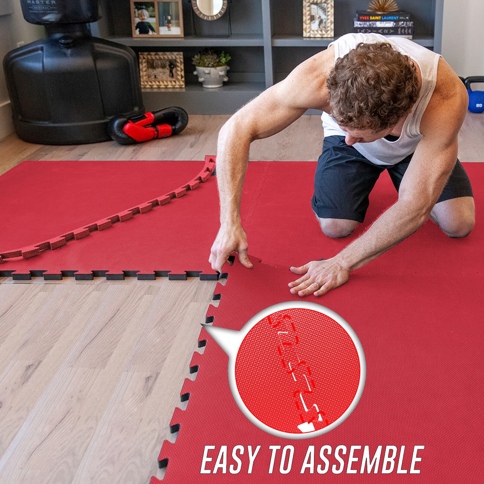 EVA INTERLOCKING FLOOR MATS SOFT FOAM GYM FLOORING MAT YOGA TILES 25 MM 60X60Cm