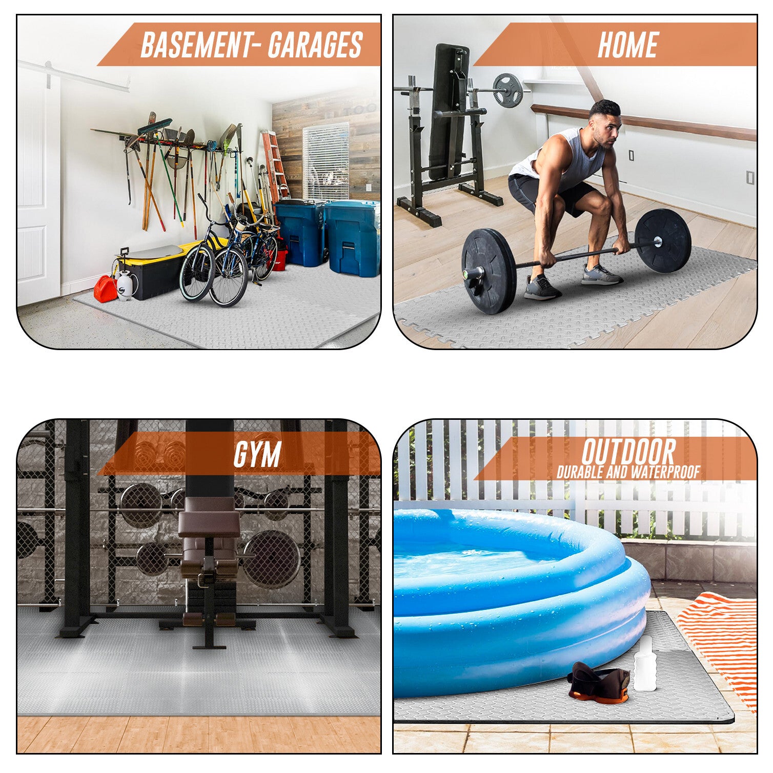 EVA INTERLOCKING FLOOR MATS SOFT FOAM GYM FLOORING MAT YOGA TILES 25 MM 60X60Cm