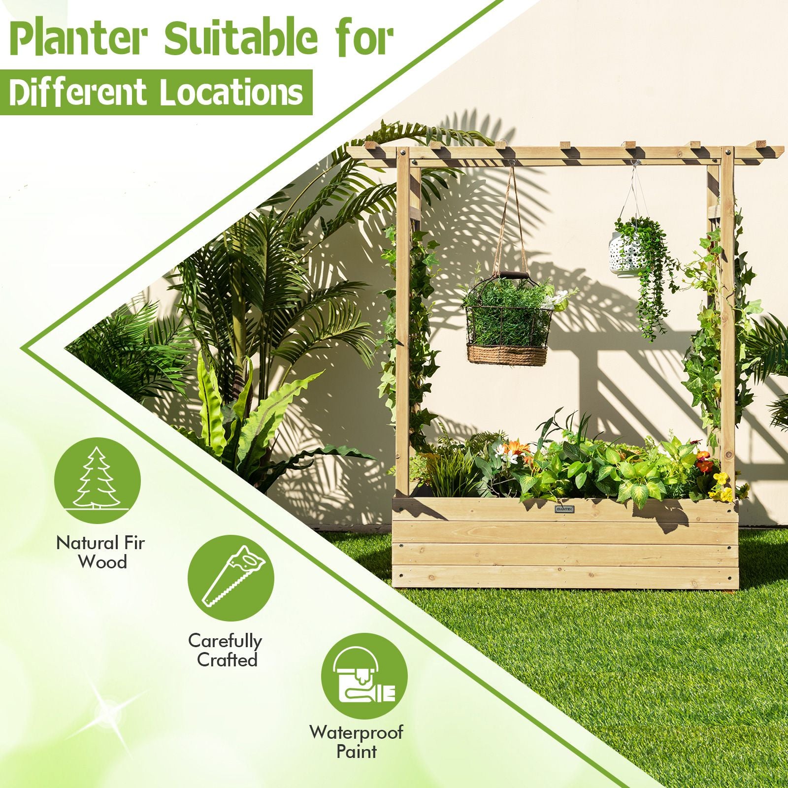 Raised Garden Bed with Arch Trellis