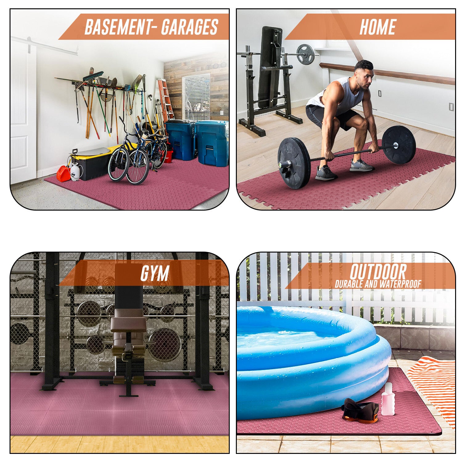 EVA INTERLOCKING FLOOR MATS SOFT FOAM GYM FLOORING MAT YOGA TILES 25 MM 60X60Cm