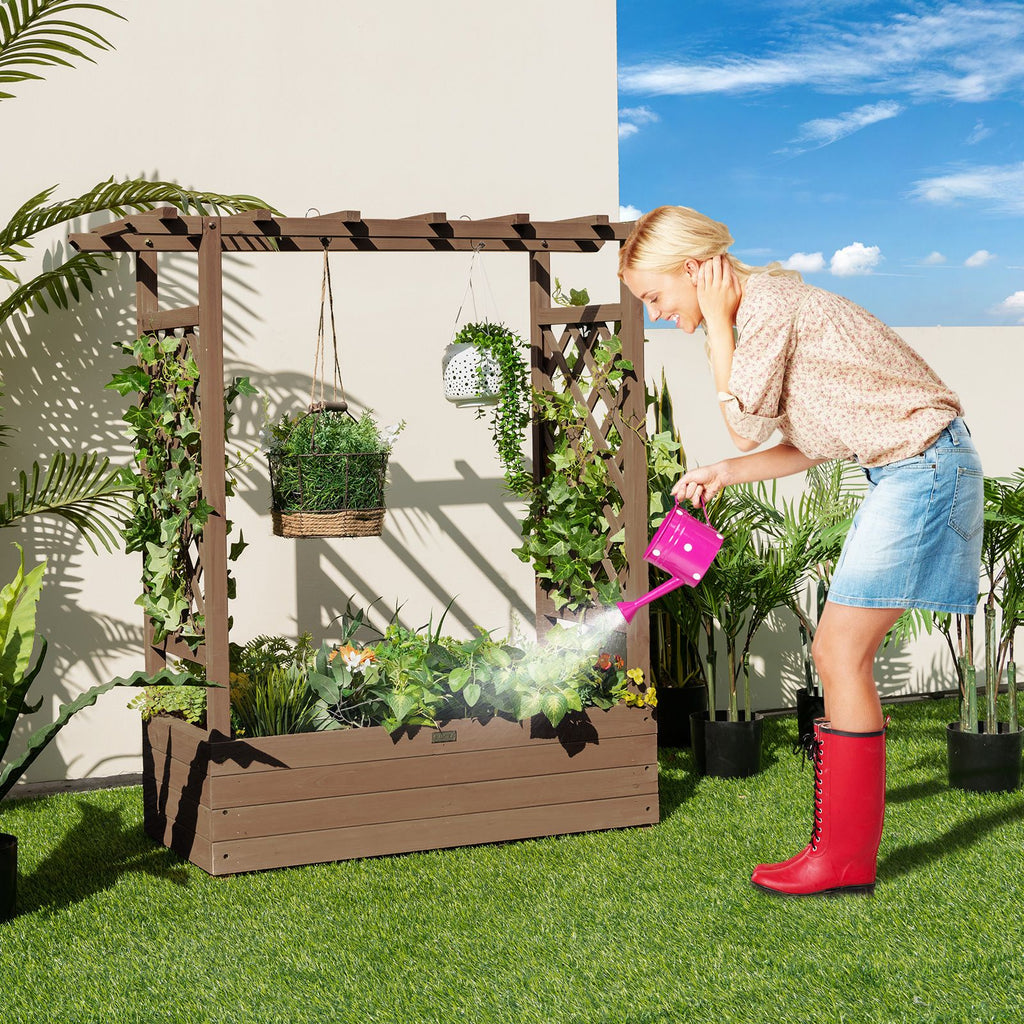 Raised Garden Bed with Arch Trellis