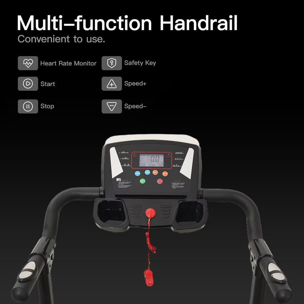 Treadmill Running Electric Machine with Fixed Incline Gym Home Motorized Folding