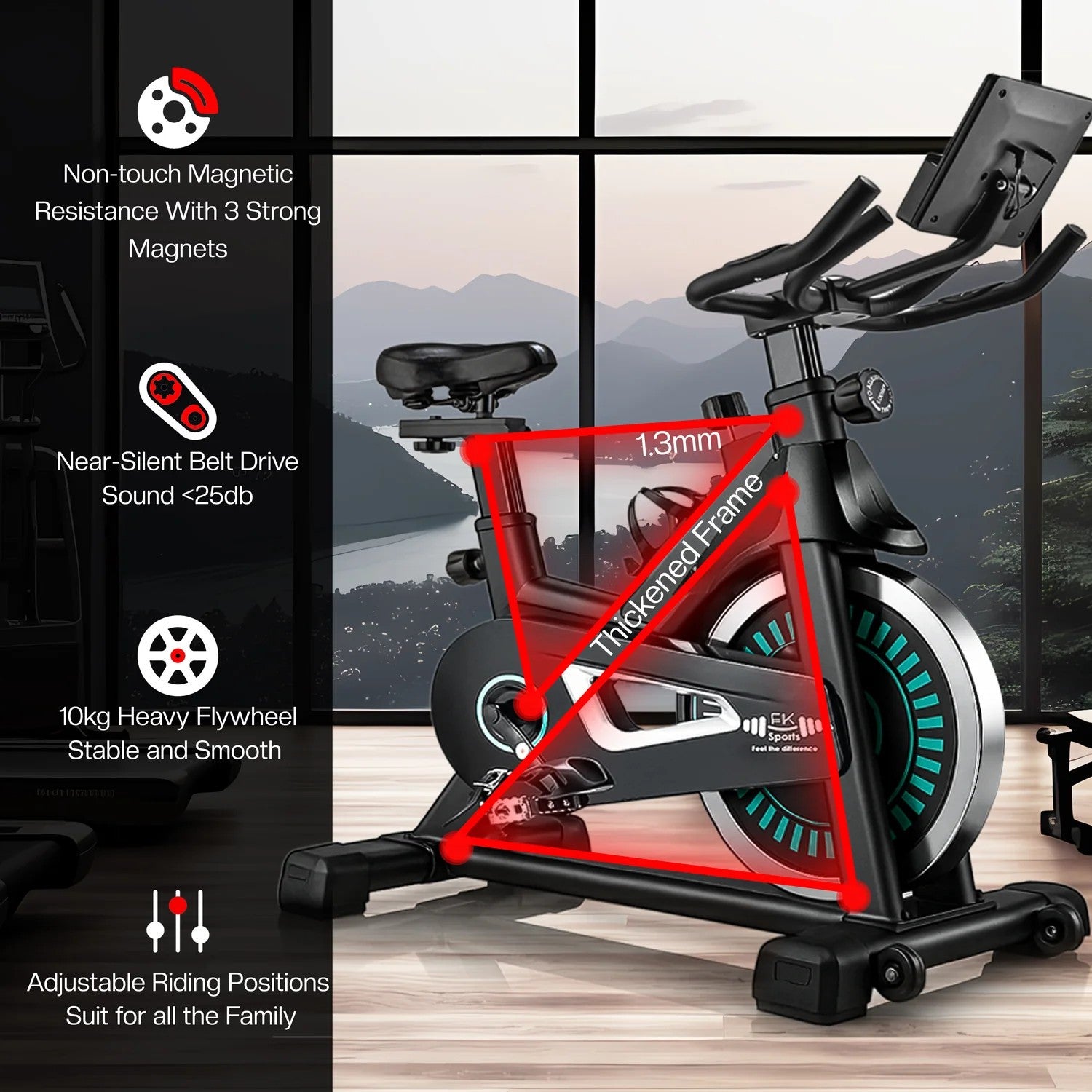 Exercise Bike Cardio Cycle Indoor Training Flywheel 10KG Fitness Spinning Bike