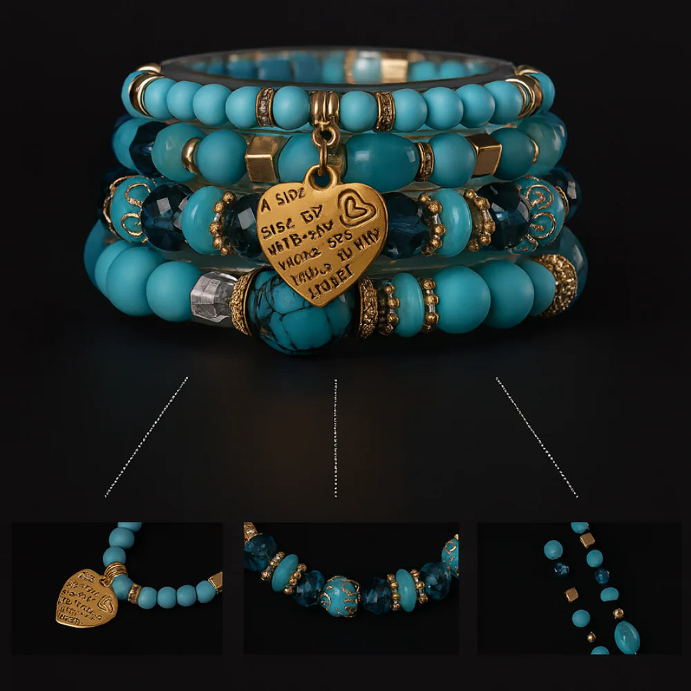 Bohemian Beaded Bracelet Set for Women & Men Handmade Stretch Stackable Bracelets