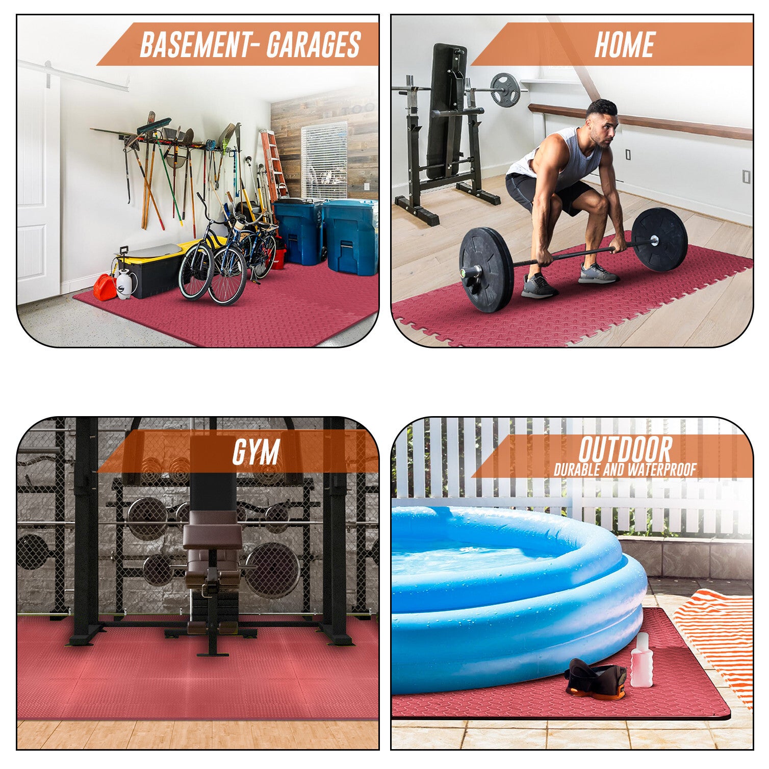 EVA INTERLOCKING FLOOR MATS SOFT FOAM GYM FLOORING MAT YOGA TILES 25 MM 60X60Cm