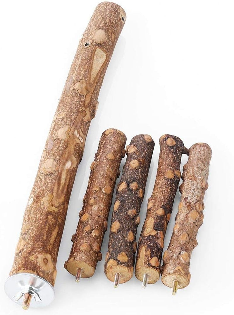 Bird Perch Nature Wood Stand for 3-4Pcs Small Parrots (M)