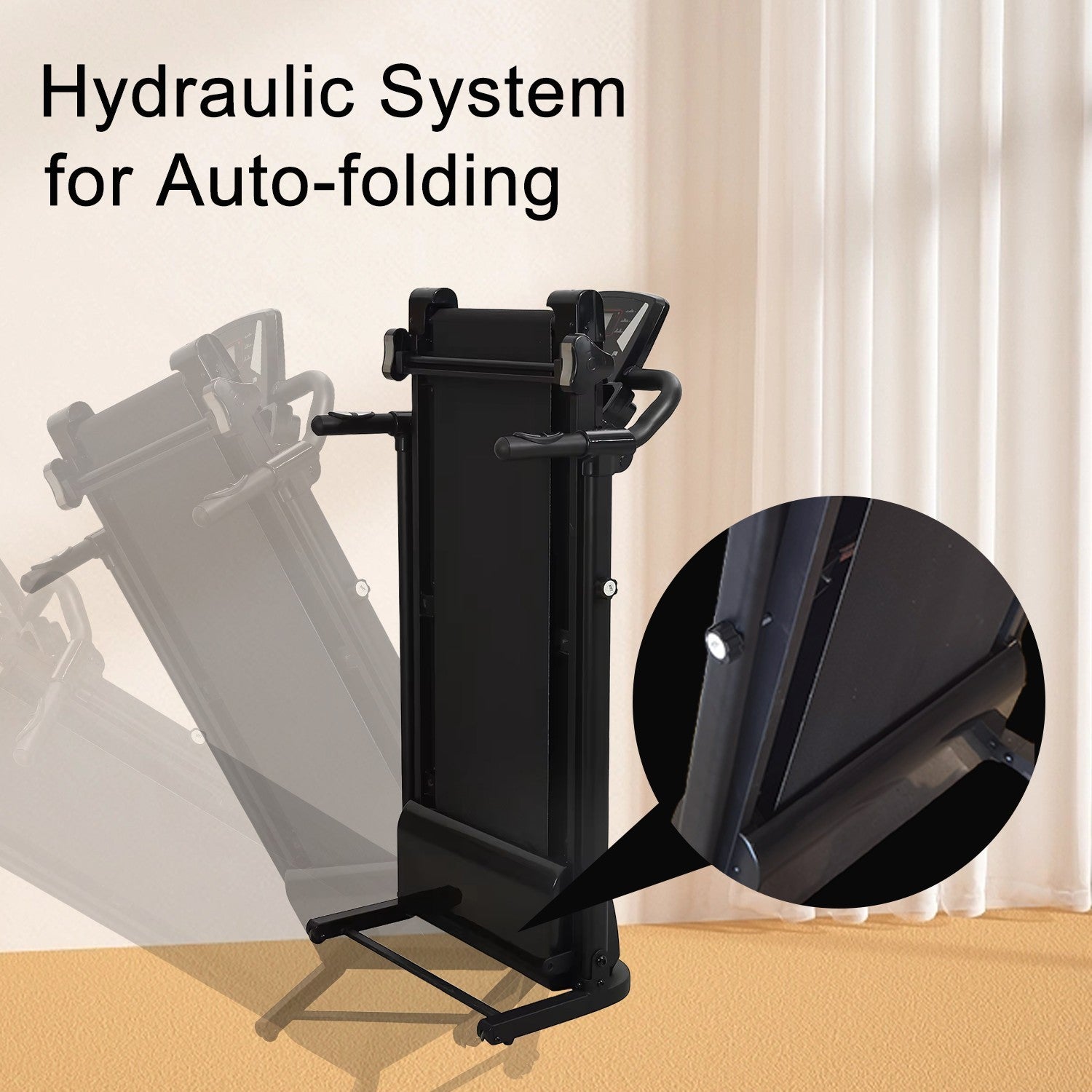 Treadmill Running Electric Machine with Fixed Incline Gym Home Motorized Folding