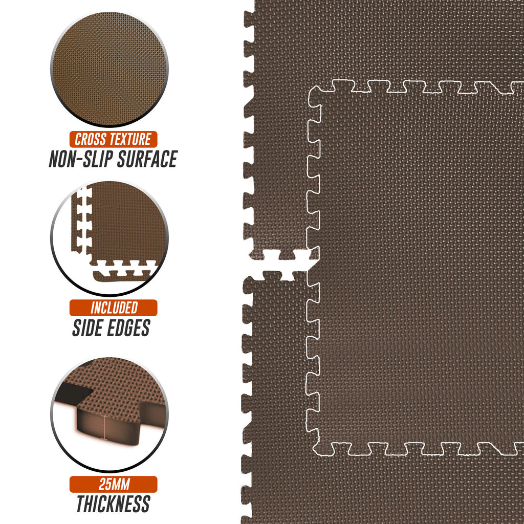 EVA INTERLOCKING FLOOR MATS SOFT FOAM GYM FLOORING MAT YOGA TILES 25 MM 60X60Cm