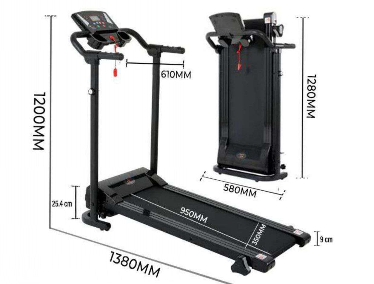 Treadmill Running Electric Machine with Fixed Incline Gym Home Motorized Folding