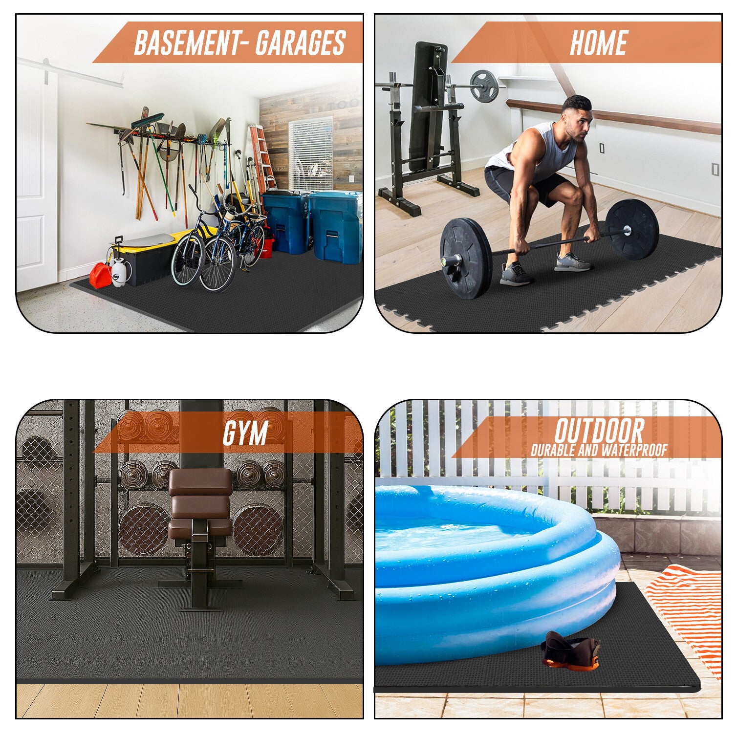 EVA INTERLOCKING FLOOR MATS SOFT FOAM GYM FLOORING MAT YOGA TILES 25 MM 60X60Cm