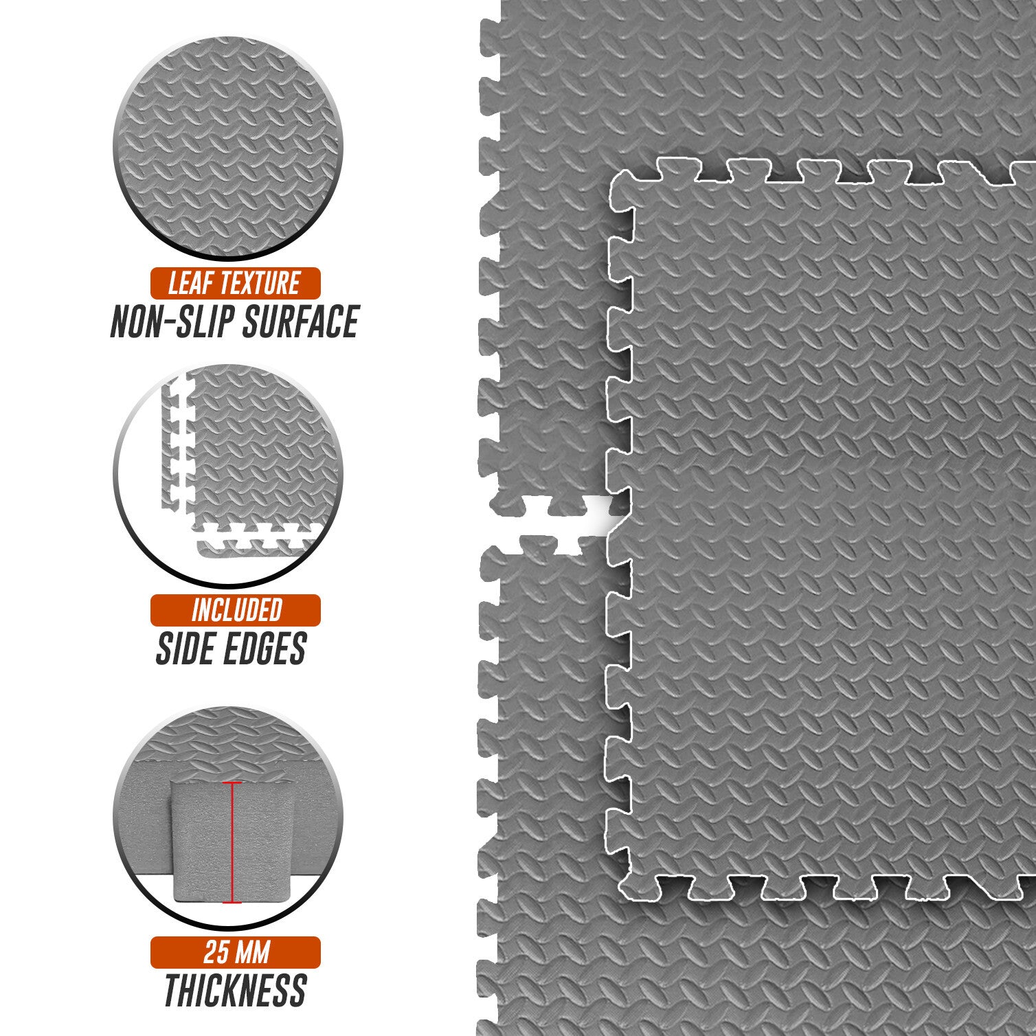 EVA INTERLOCKING FLOOR MATS SOFT FOAM GYM FLOORING MAT YOGA TILES 25 MM 60X60Cm