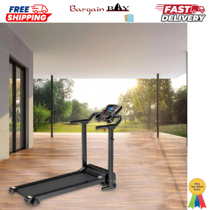 Treadmill Running Electric Machine with Fixed Incline Gym Home Motorized Folding