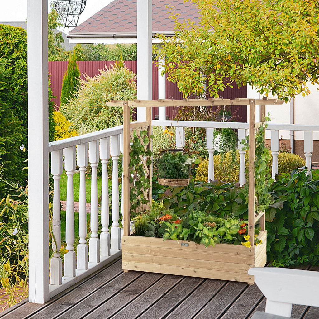 Raised Garden Bed with Arch Trellis