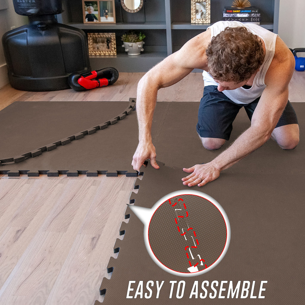 EVA INTERLOCKING FLOOR MATS SOFT FOAM GYM FLOORING MAT YOGA TILES 25 MM 60X60Cm