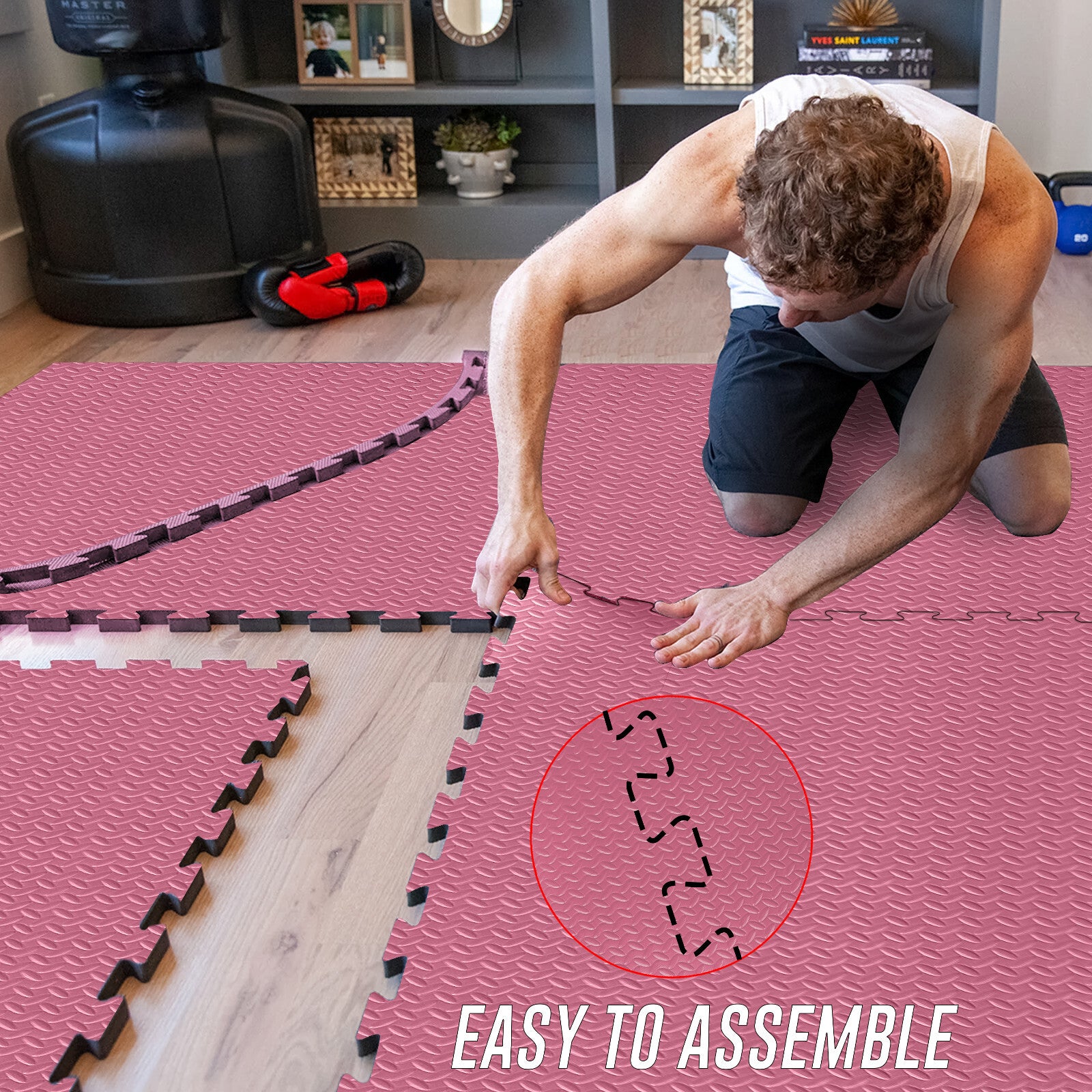 EVA INTERLOCKING FLOOR MATS SOFT FOAM GYM FLOORING MAT YOGA TILES 25 MM 60X60Cm