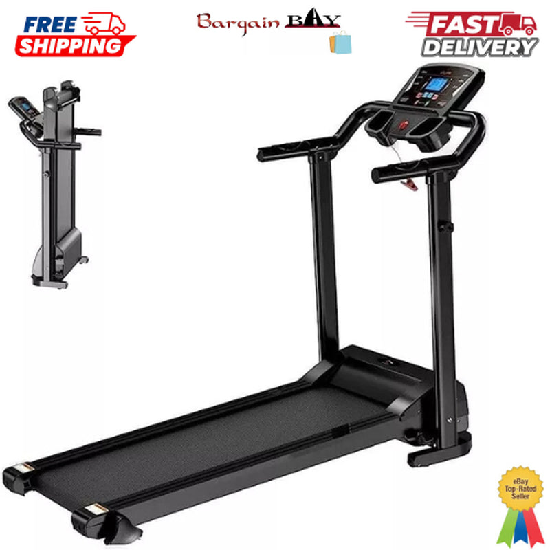 Treadmill Running Electric Machine with Fixed Incline Gym Home Motorized Folding