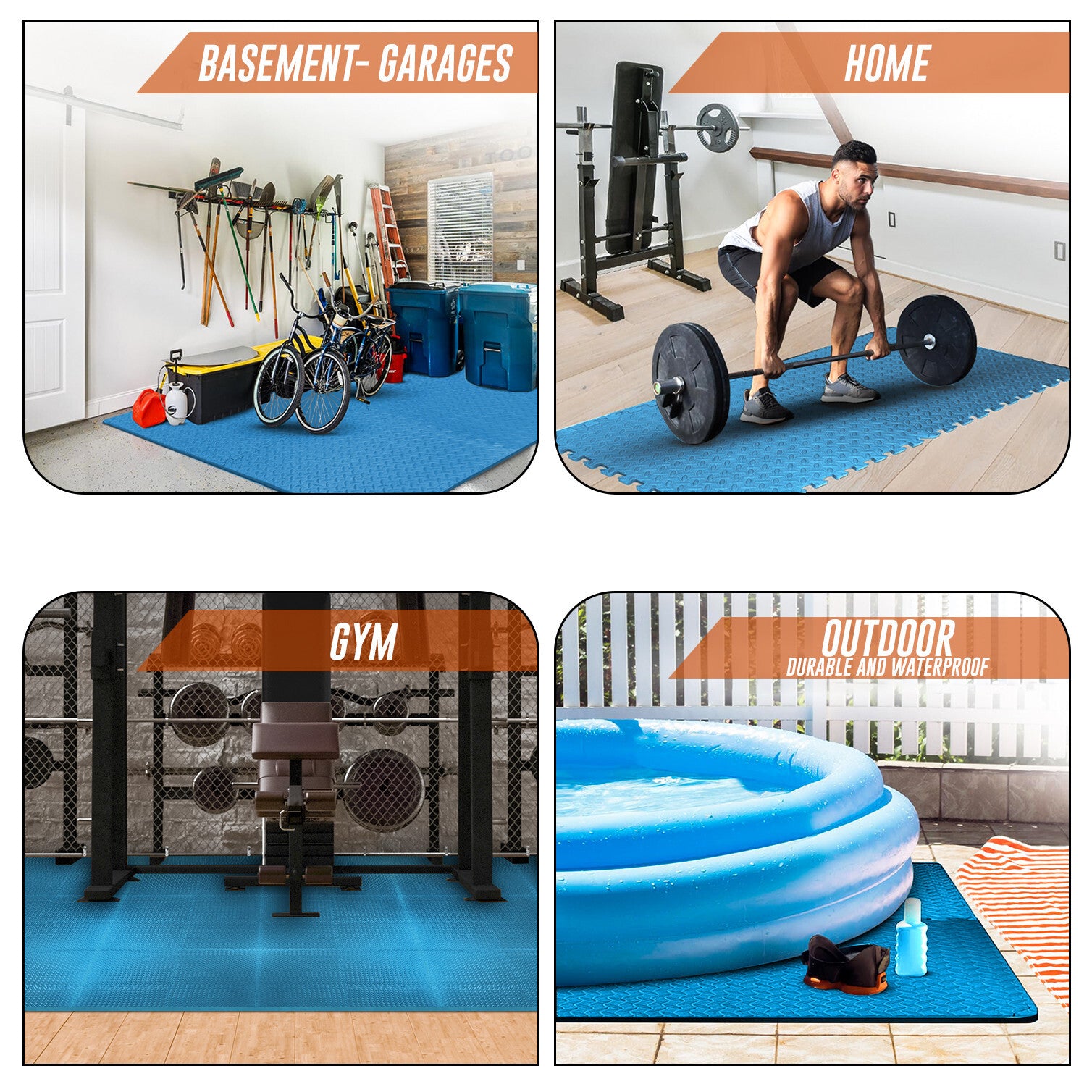 EVA INTERLOCKING FLOOR MATS SOFT FOAM GYM FLOORING MAT YOGA TILES 25 MM 60X60Cm