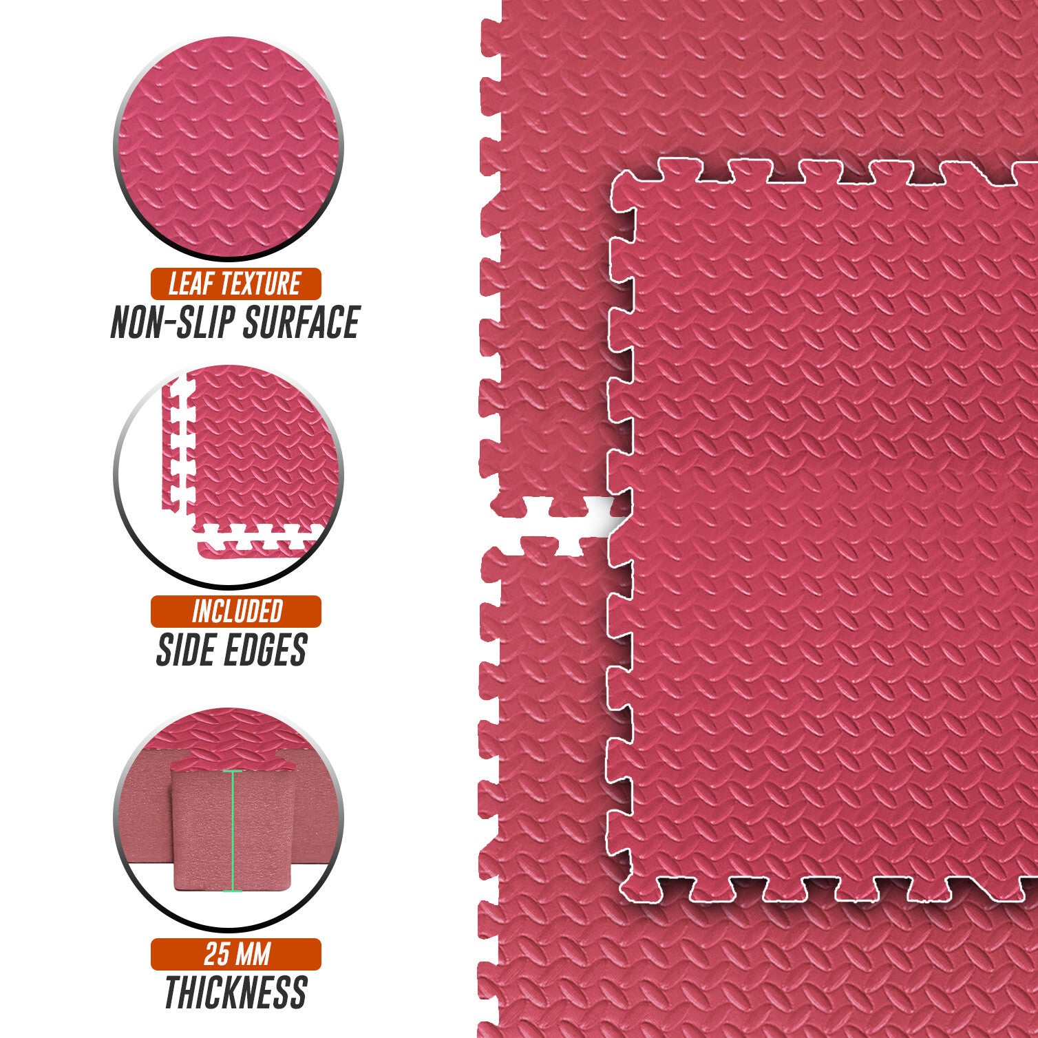 EVA INTERLOCKING FLOOR MATS SOFT FOAM GYM FLOORING MAT YOGA TILES 25 MM 60X60Cm