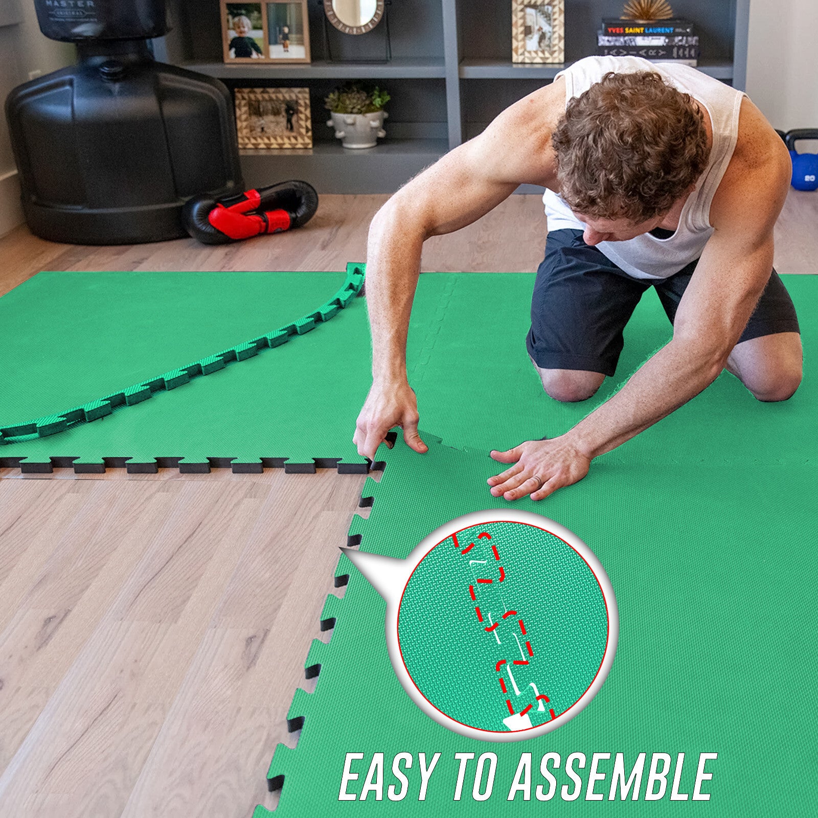 EVA INTERLOCKING FLOOR MATS SOFT FOAM GYM FLOORING MAT YOGA TILES 25 MM 60X60Cm