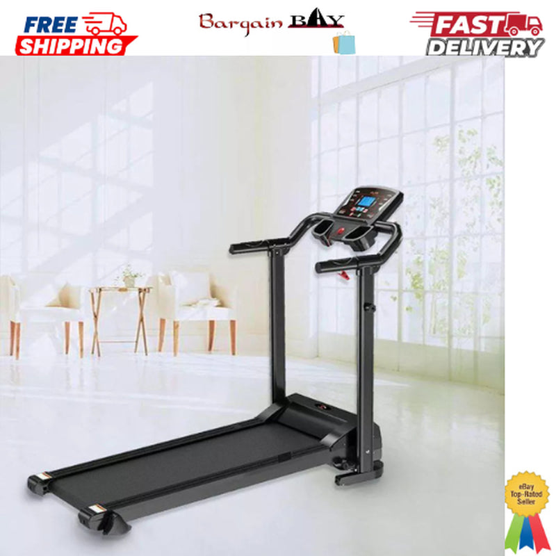 Treadmill Running Electric Machine with Fixed Incline Gym Home Motorized Folding