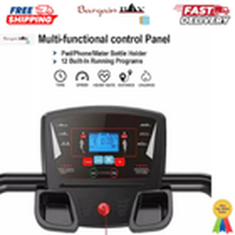 Treadmill Running Electric Machine with Fixed Incline Gym Home Motorized Folding