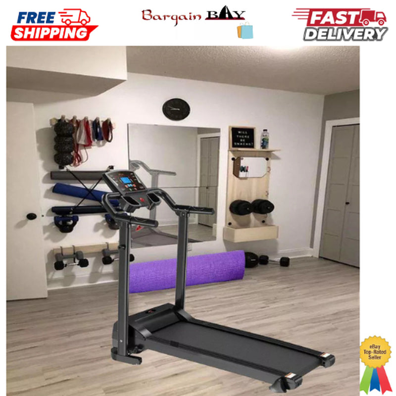 Treadmill Running Electric Machine with Fixed Incline Gym Home Motorized Folding