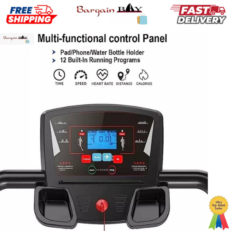 Treadmill Running Electric Machine with Fixed Incline Gym Home Motorized Folding