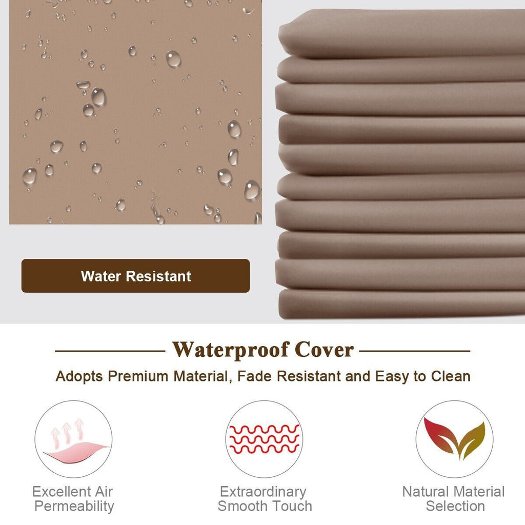 COSTWAY 3PCS Patio Sectional Sofa Set Outdoor Conversation Bistro Set W/Cushion