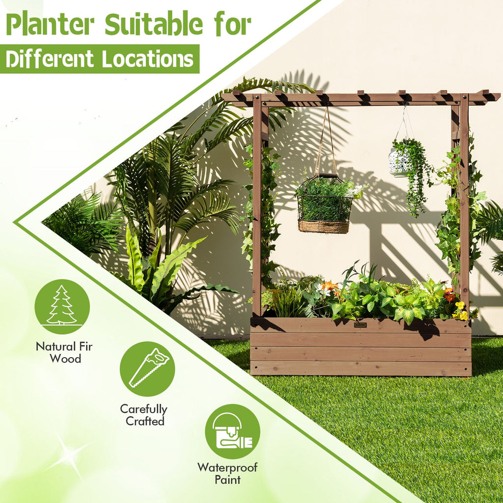 Raised Garden Bed with Arch Trellis