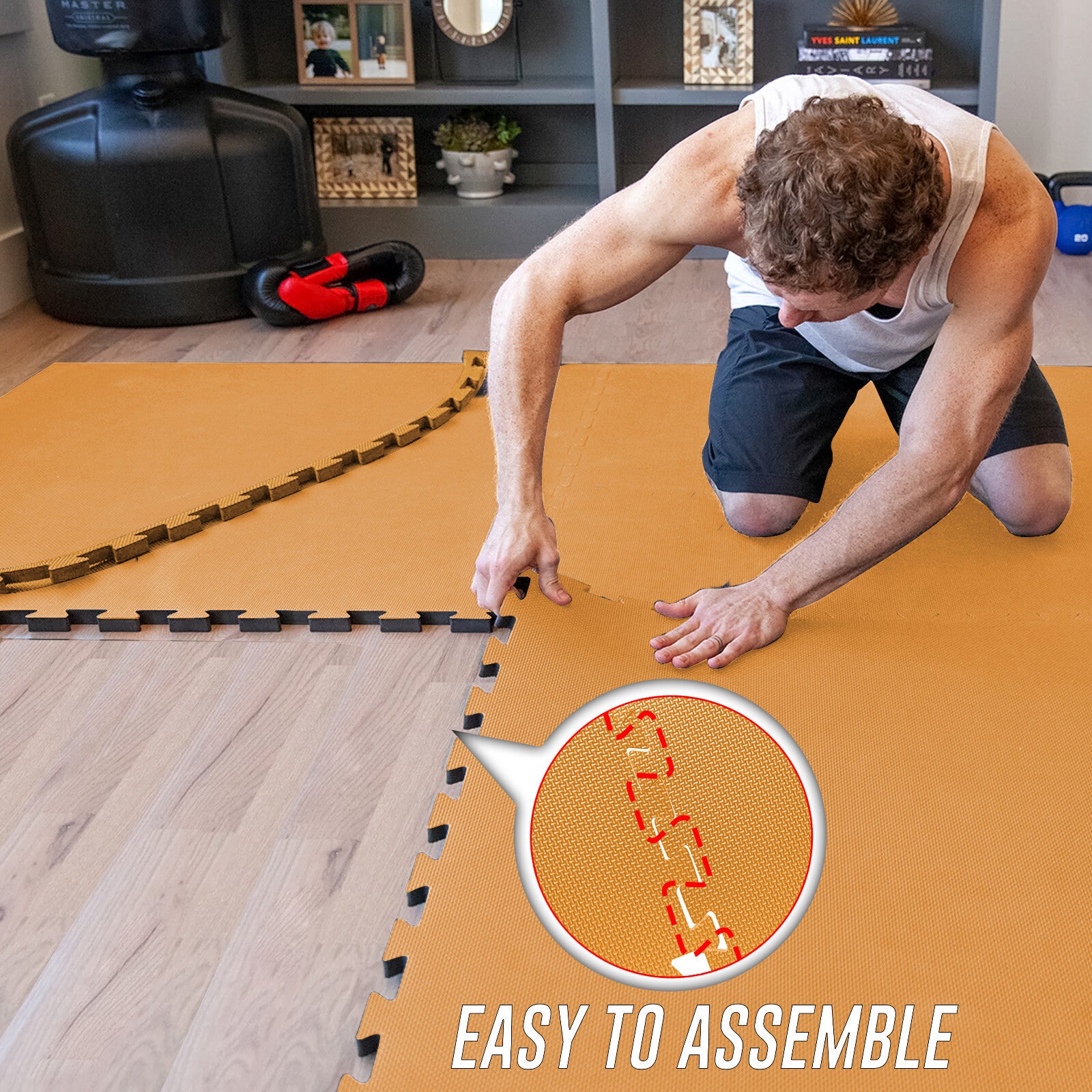 EVA INTERLOCKING FLOOR MATS SOFT FOAM GYM FLOORING MAT YOGA TILES 25 MM 60X60Cm