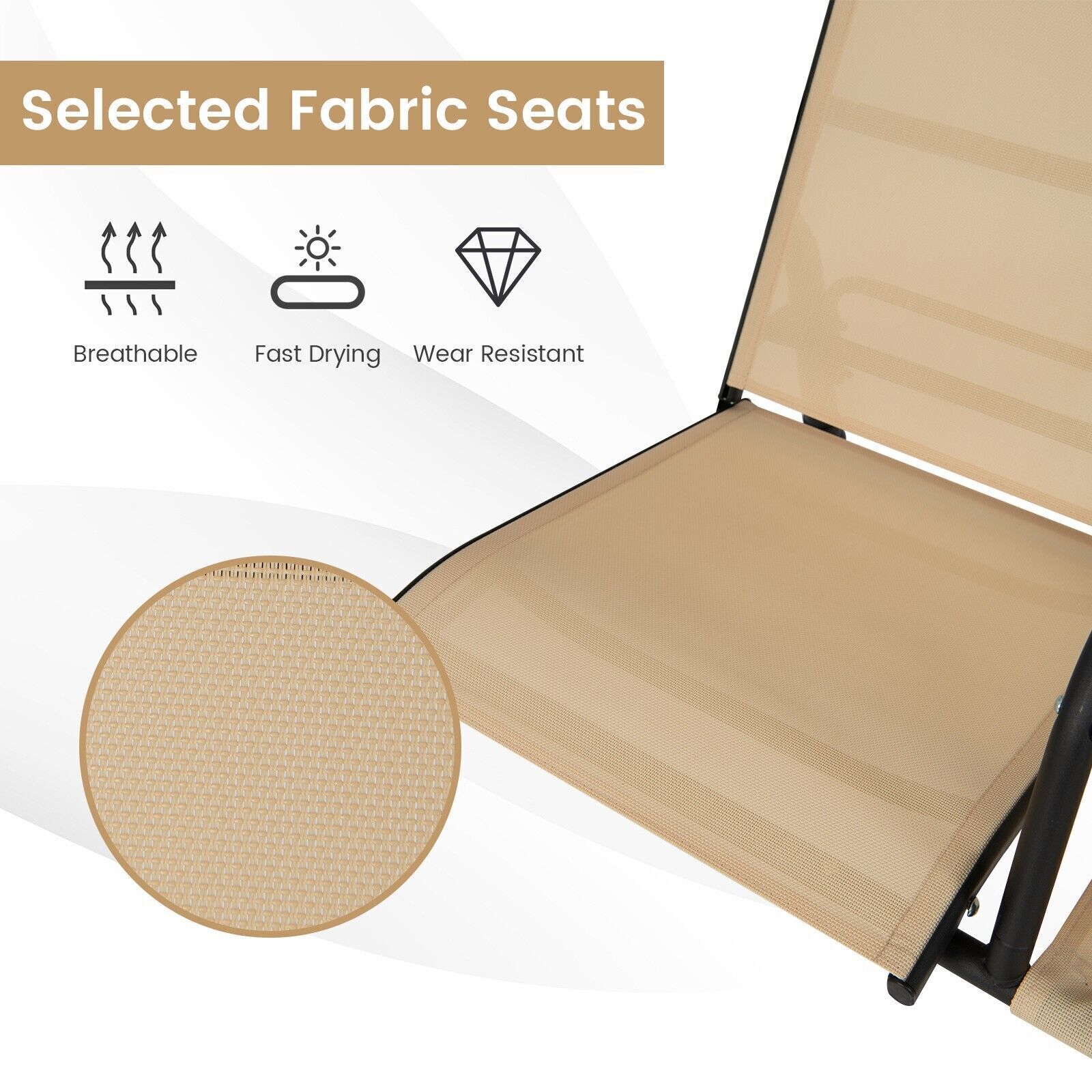 COSTWAY 2 Person Outdoor Patio Swing Patio Loveseat Swing W/Adjustable Canopy